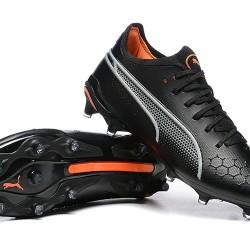 Puma King Ultimate Icon MG Low-Top Black Orange For Men Soccer Cleats 