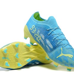 Puma ultra 1.4 FG Low-Top Blue Yellow And Green For Men Soccer Cleats 