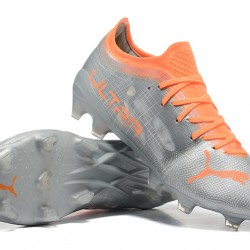 Puma ultra 1.4 FG Low-Top Sliver And Orange For Men Soccer Cleats 