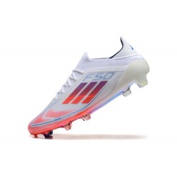 Adidas F50 Elite FG White Red Blue Soccer Cleats