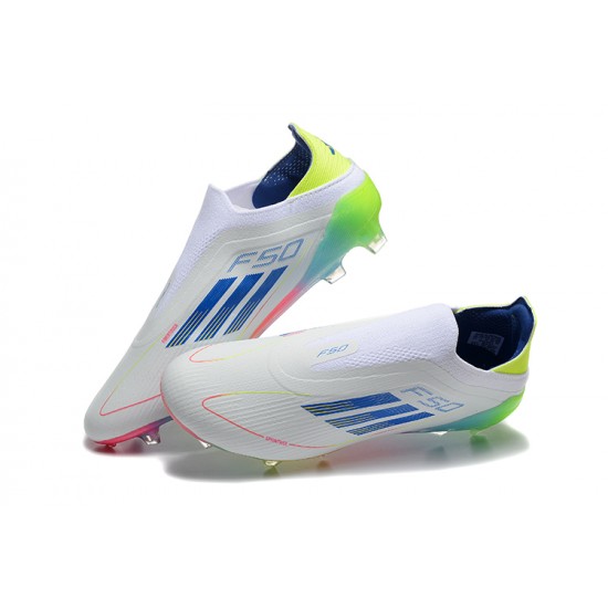 Adidas F50 FG White Green Pink Mens Soccer Cleats