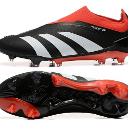 Adidas Predator Elite Laceless Boots FG Black Red White For Mens Soccer Cleats