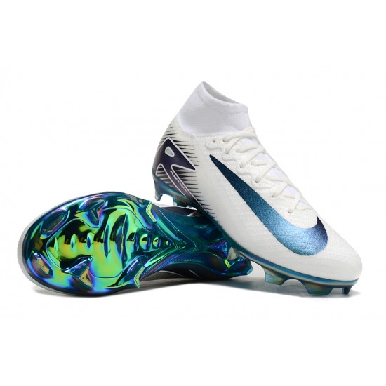 High Quality Nike Mercurial Superfly 10 Elite FG Gold Blue Green (M) Soccer Cleats 