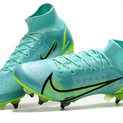 Nike Mercurial Vapor 14 Elite SG PRO Anti Clog Blue Green Mens High Soccer Cleats