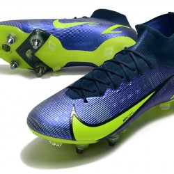 Nike Mercurial Vapor 14 Elite SG PRO Anti Clog Green Deep Blue High Soccer Cleats