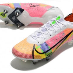 Nike Mercurial Vapor 14 Elite SG PRO Anti Clog Pink White Mens Low Soccer Cleats