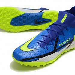 Nike Phantom GT2 Elite TF High Blue Yellow Green For Mens Soccer Cleats