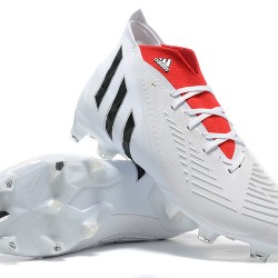 Adidas Predator Edge Geometric 1 FG White Black Red Low Soccer Cleats