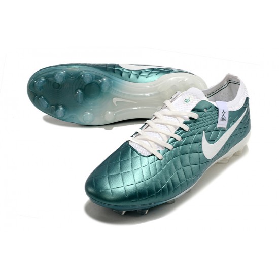 Best Quality W/M Nike Tiempo Legend 10 Elite FG White Blue Soccer Cleats Online Shop