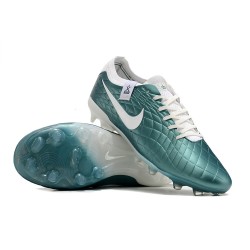  W/M Nike Tiempo Legend 10 Elite FG White Blue Soccer Cleats