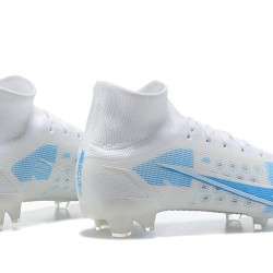 Nike Superfly 8 Elite FG High Ltblue White Soccer Cleats