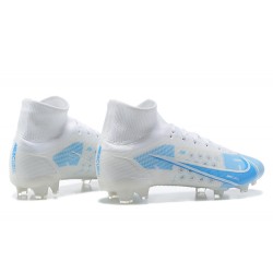 Nike Superfly 8 Elite FG High Ltblue White Soccer Cleats