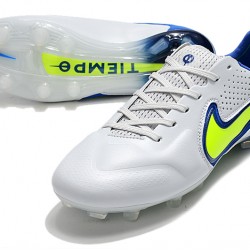 Nike Tiempo Legend 9 Elite FG Grey Yellow Blue Soccer Cleats