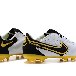 Nike Tiempo Legend 9 Elite FG White Yellow Black Soccer Cleats