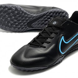 Nike Tiempo Legend 9 Pro TF Black Blue Soccer Cleats