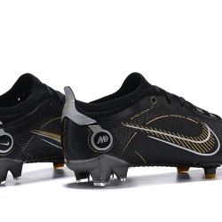 Nike Vapor 14 Elite FG Low Black White Gold Soccer Cleats