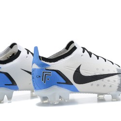 Nike Vapor 14 Elite FG Low White Blue Black Soccer Cleats