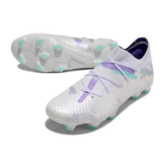 Puma Future 7 Ultimate FG/AG White Purple Soccer Cleats