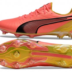 Puma King Ultimate FG AG Red Yellow Black Soccer Cleats