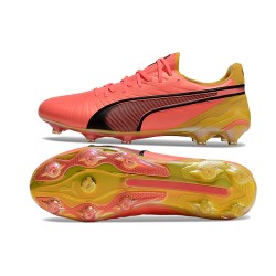 Puma King Ultimate FG AG Red Yellow Black Soccer Cleats