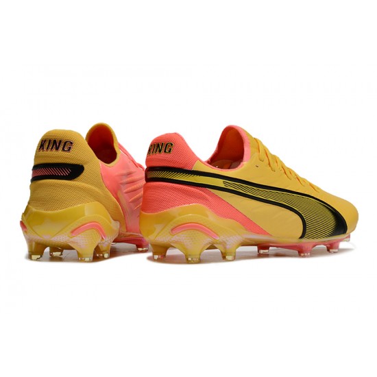 Puma King Ultimate FG AG Red Yellow Black Soccer Cleats