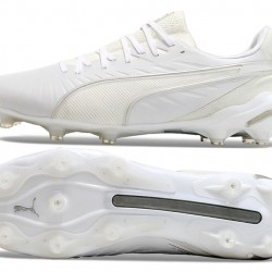 Puma King Ultimate FG AG White Beige Soccer Cleats 