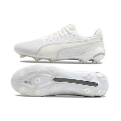 Puma King Ultimate FG AG White Beige Soccer Cleats 