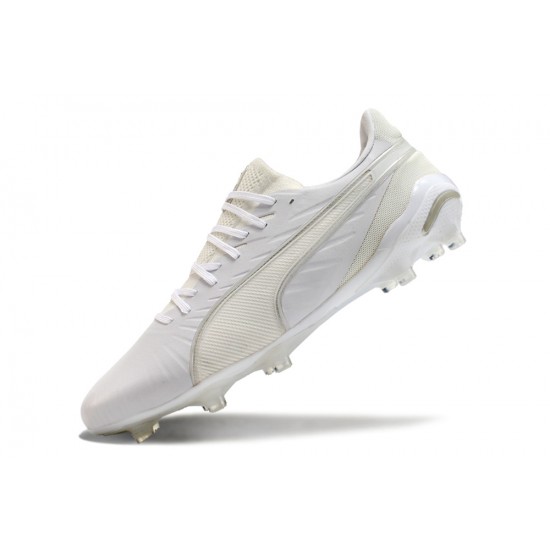 Puma King Ultimate FG AG White Beige Soccer Cleats 