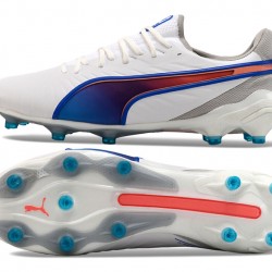 Puma King Ultimate FG AG White Navy Grey Soccer Cleats