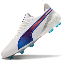 Puma King Ultimate FG AG White Navy Grey Soccer Cleats