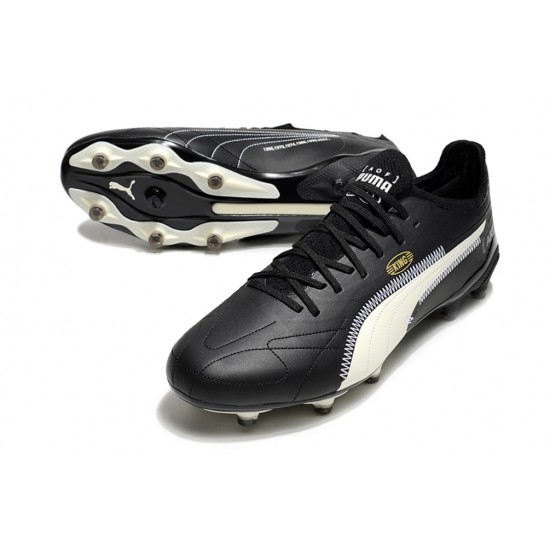 Puma King Ultimate X AOF FG Black Beige Soccer Cleats