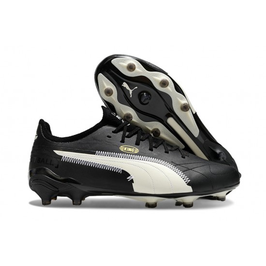 Puma King Ultimate X AOF FG Black Beige Soccer Cleats