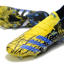 Adidas Predator Freak.1 FG Black And Blue Yellow Soccer Cleats