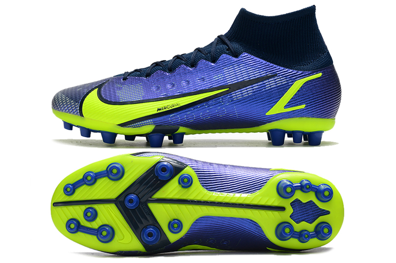 AG Soccer Cleats: Blue, Green & Black Nike Mercurial Vapor 14 Elite