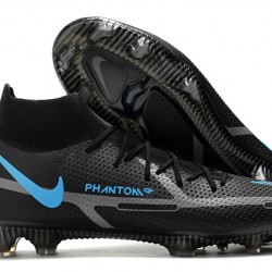 Nike Phantom GT2 Elite DF FG Mid Black Blue Soccer Cleats