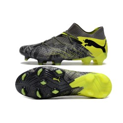 Puma Future 7 Ultimate FG-AG Black Yellow Green Low Soccer Cleats