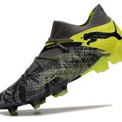 Puma Future 7 Ultimate FG-AG Black Yellow Green Low Soccer Cleats