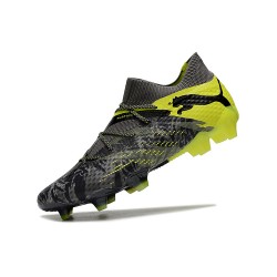 Puma Future 7 Ultimate FG-AG Black Yellow Green Low Soccer Cleats