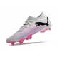 Puma Future 7 Ultimate FG-AG Pink White And Black Low Soccer Cleats