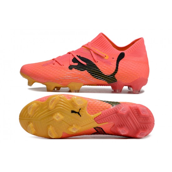 Puma Future 7 Ultimate FG-AG Red Yellow Low Soccer Cleats