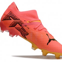 Puma Future 7 Ultimate FG-AG Red Yellow Low Soccer Cleats