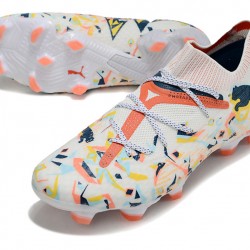 Puma Future 7 Ultimate FG-AG White Orange Low Soccer Cleats