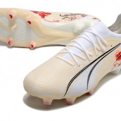 Puma Ultra Ultimate FG Beige White Black Low Soccer Cleats