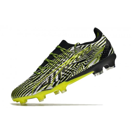 Where To Get Puma Ultra Ultimate FG Black Green Grey Low Soccer Cleats Sale