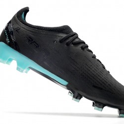 Puma Ultra Ultimate FG Black Ltblue Low Soccer Cleats